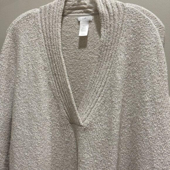J.JILL V Neck RELAXED BELTED KNIT PONCHO STONE XL-3X - Picture 9 of 10